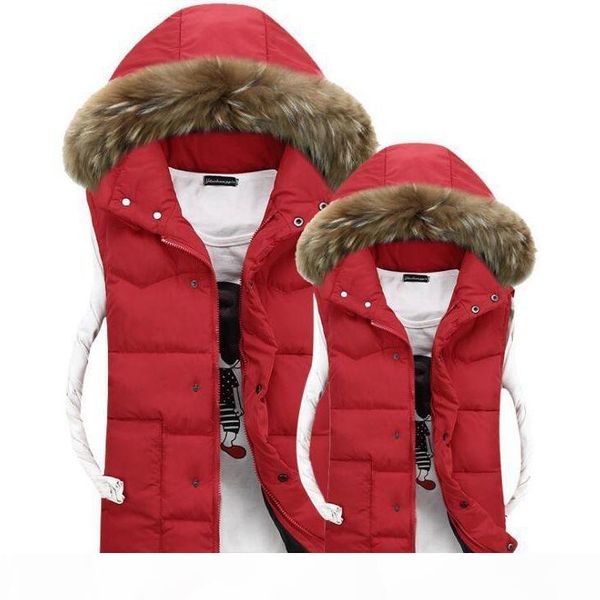 #3601 winter artificial fur collar down vest men slim thick warm sleeveless jacket waistcoat bodywarmer couple clothes plus size t200910, Black;white 
#3601 winter artificial fur collar down vest men slim thick warm sleeveless jacket waistcoat bodywarmer couple clothes plus size t200910, Black;white