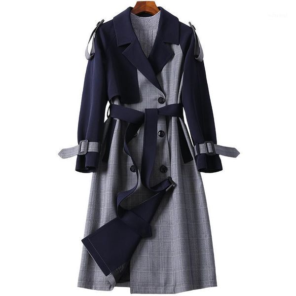 spring women trench coat classic double breasted belt vintage plaid long trench ladies casual fashion business outerwear r741, Tan;black
spring women trench coat classic double breasted belt vintage plaid long trench ladies casual fashion business outerwear r741, Tan;black