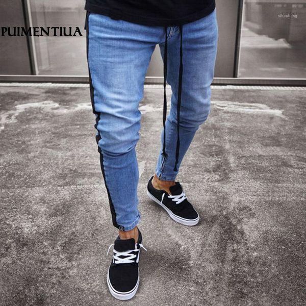 men's jeans puimentiua side striped mens ripped tore up patchwork trousers holes male denim pencil zipper distressed pants1, Blue
men's jeans puimentiua side striped mens ripped tore up patchwork trousers holes male denim pencil zipper distressed pants1, Blue