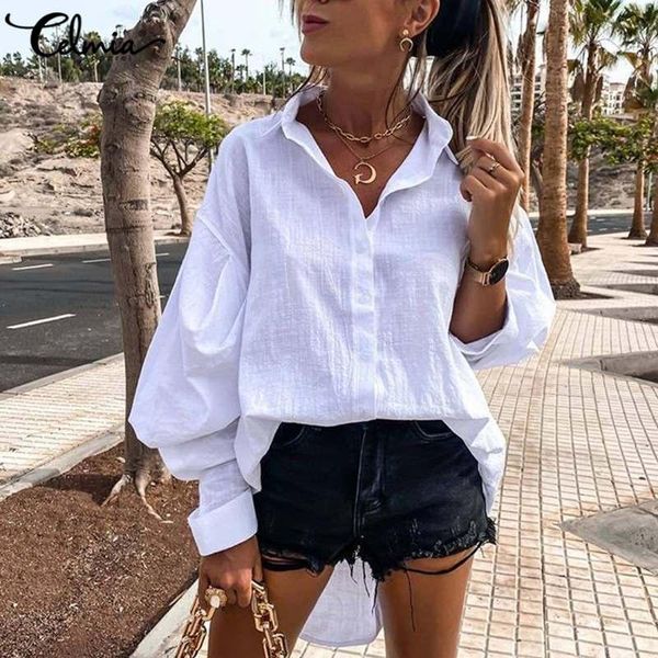 women's blouses & shirts celmia elegant women office lapel long sleeve stylish 2021 casual loose solid vintage linen autumn blusas 5xl, White
women's blouses & shirts celmia elegant women office lapel long sleeve stylish 2021 casual loose solid vintage linen autumn blusas 5xl, White