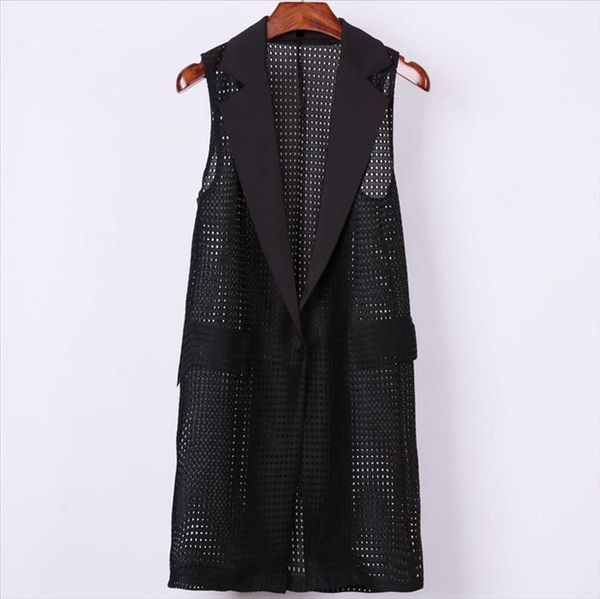 plus size 4xl women black long hollow vest coat europen style waistcoat sleeveless jacket large outwear vest roupa female, Black;white
plus size 4xl women black long hollow vest coat europen style waistcoat sleeveless jacket large outwear vest roupa female, Black;white