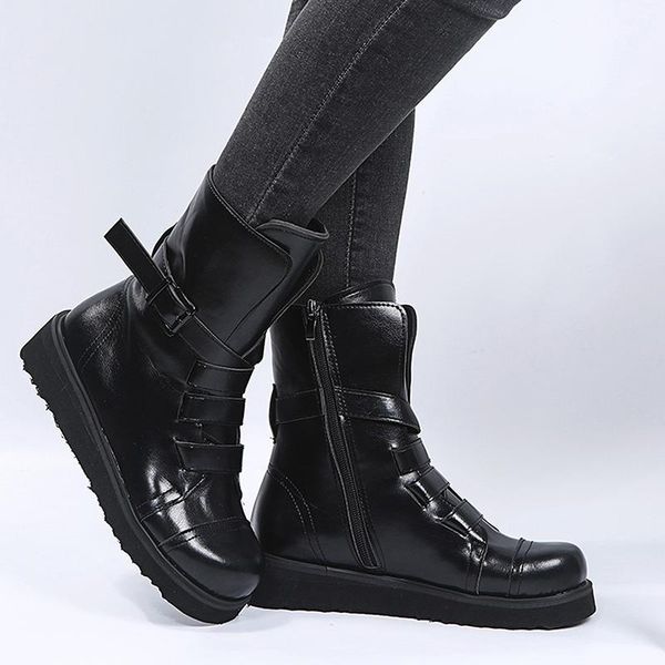 new plus size women boots pu leather mid calf wedges shoes fashion buckle solid color ladies boots, Black
new plus size women boots pu leather mid calf wedges shoes fashion buckle solid color ladies boots, Black