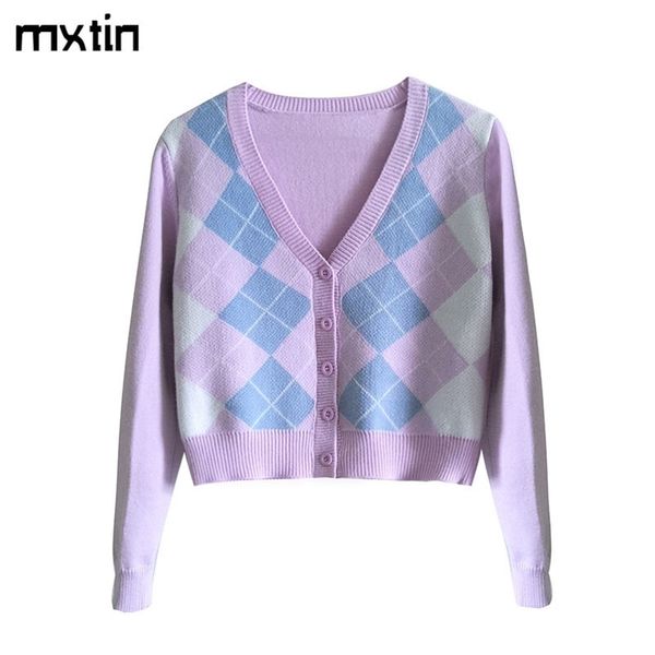 vintage cute geometric rhombic knitted cardigan sweater women fashion spring and autumn outerwear chic england style 201111, White;black
vintage cute geometric rhombic knitted cardigan sweater women fashion spring and autumn outerwear chic england style 201111, White;black
