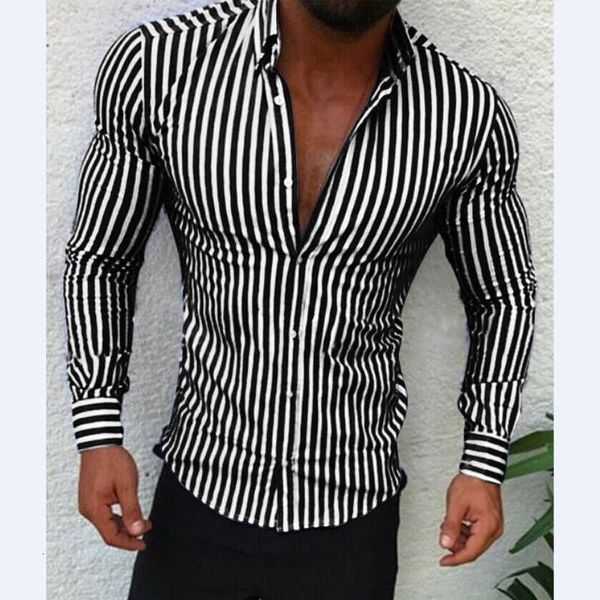 new 2020 slim fit men's casual striped shirt long sleeve formal shirts men male clothing camisa, White;black
new 2020 slim fit men's casual striped shirt long sleeve formal shirts men male clothing camisa, White;black
