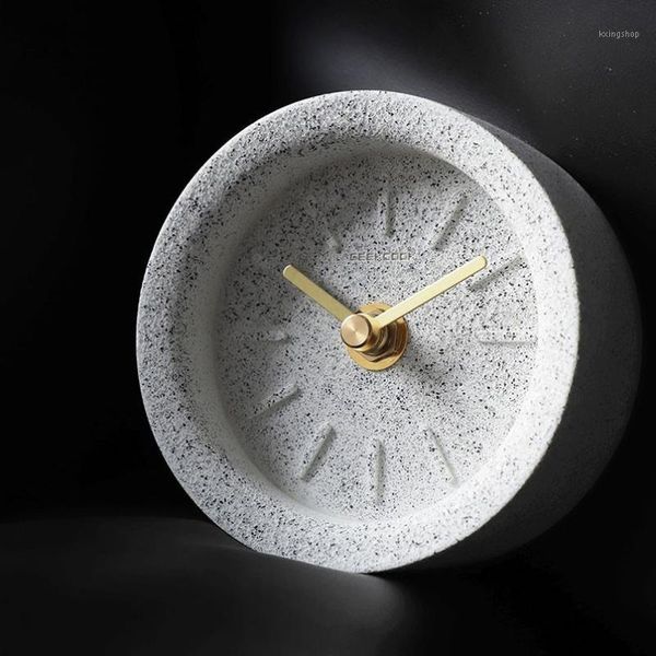 new creatuve gray sand terrazzo desk clock decorative quartz table clock for home decoration mute watch on table modern design1
new creatuve gray sand terrazzo desk clock decorative quartz table clock for home decoration mute watch on table modern design1