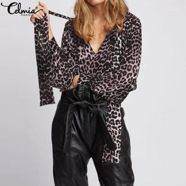 women's blouses & shirts celmia elegant office women leopard print blouse fashion bow tie shirt tunic long sleeve casual loose blusas, White
women's blouses & shirts celmia elegant office women leopard print blouse fashion bow tie shirt tunic long sleeve casual loose blusas, White