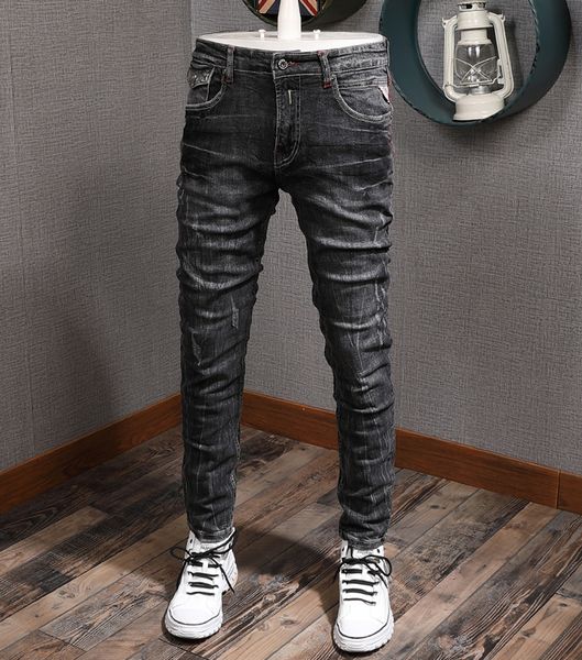 2021 new italian style fashion black gray color slim fit ripped men denim pants streetwear hip hop jeans jd3y, Blue
2021 new italian style fashion black gray color slim fit ripped men denim pants streetwear hip hop jeans jd3y, Blue