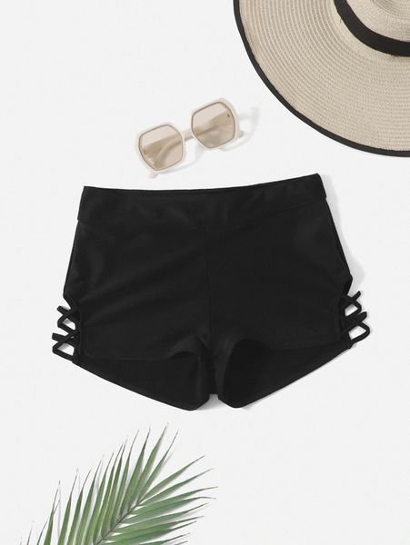plus crisscross side beach shorts b0gx#, Black