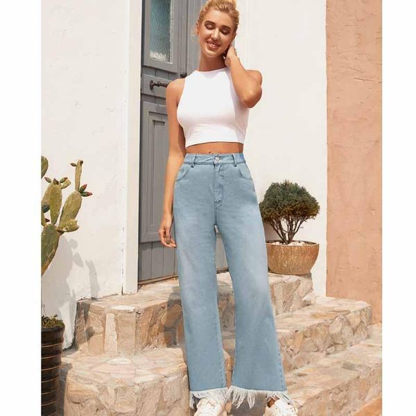women jeans fashion high waist mom jeans streetwear denim wide leg pants tassel retro joker femme grande taille femme, Blue
women jeans fashion high waist mom jeans streetwear denim wide leg pants tassel retro joker femme grande taille femme, Blue