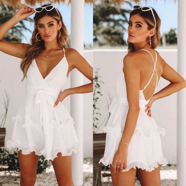 open chiffon mini women's back v-neck suspender waistband short dress, Black;gray
open chiffon mini women's back v-neck suspender waistband short dress, Black;gray