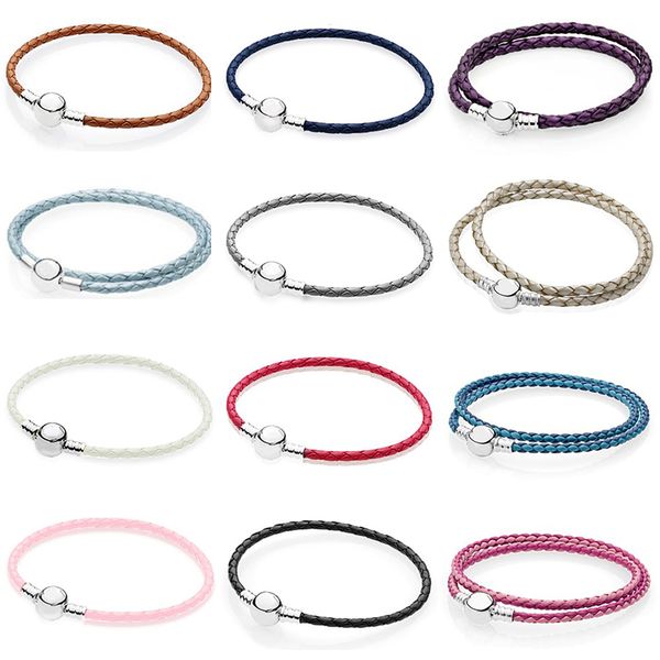 2021 new fashion 925 sterling silver multicolor mixed powder blue women double-leather bracelet fit charm diy original round bead, Black
2021 new fashion 925 sterling silver multicolor mixed powder blue women double-leather bracelet fit charm diy original round bead, Black