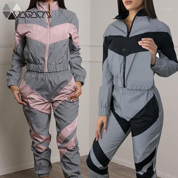 running sets sports 2 piece set women winter zipper jacket trousers spliced reflective shiny casual workout suit jogging tracksuit sportswea, Black;blue
running sets sports 2 piece set women winter zipper jacket trousers spliced reflective shiny casual workout suit jogging tracksuit sportswea, Black;blue