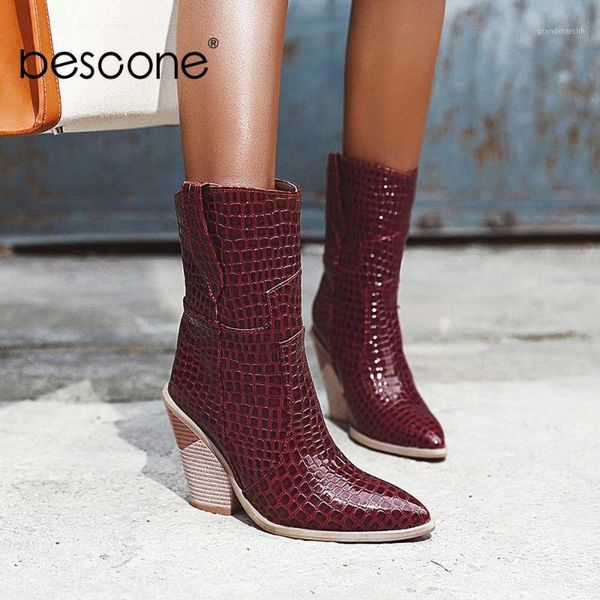 bescone fashion women's mid-calf boots slip-on microfiber pointed toe comfortable square heel solid ladies winter boots bm2581, Black
bescone fashion women's mid-calf boots slip-on microfiber pointed toe comfortable square heel solid ladies winter boots bm2581, Black