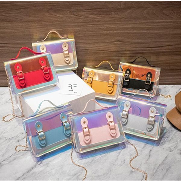 2020 new design fashion women shoulder messenger strap portable laser personality chain versatile transparent pvc jelly bag
2020 new design fashion women shoulder messenger strap portable laser personality chain versatile transparent pvc jelly bag