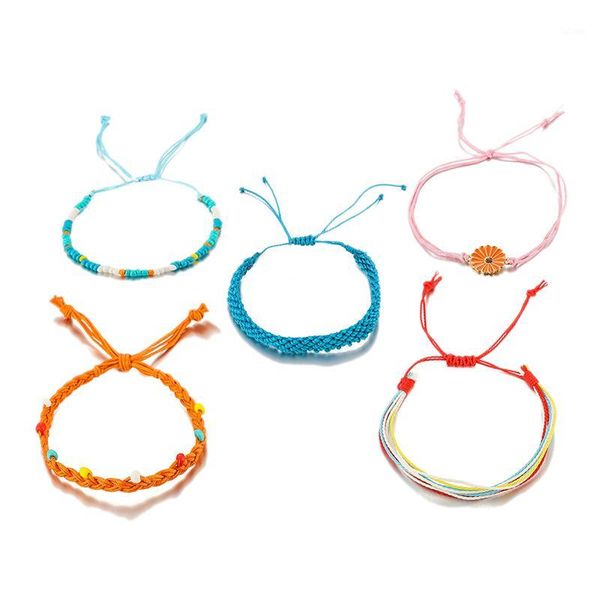 5 pcs/set bohemian colorful retro sunflower beaded leather rope hand woven bracelet set women party wedding jewelry accessories1, Golden;silver
5 pcs/set bohemian colorful retro sunflower beaded leather rope hand woven bracelet set women party wedding jewelry accessories1, Golden;silver