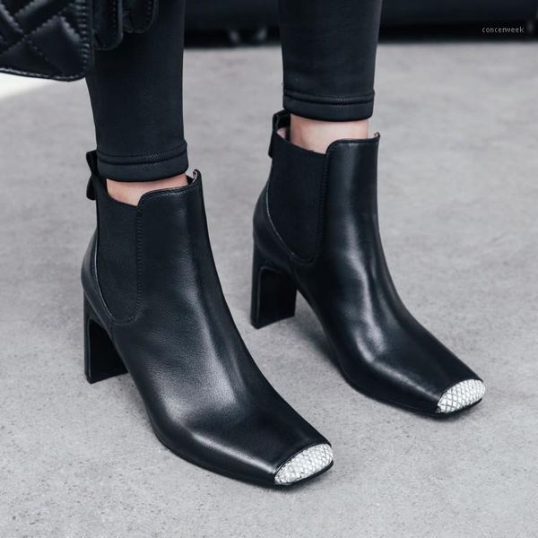 boots 2021 winter black leather chic square toe patchwork block heel ankle formal shoes women1
boots 2021 winter black leather chic square toe patchwork block heel ankle formal shoes women1