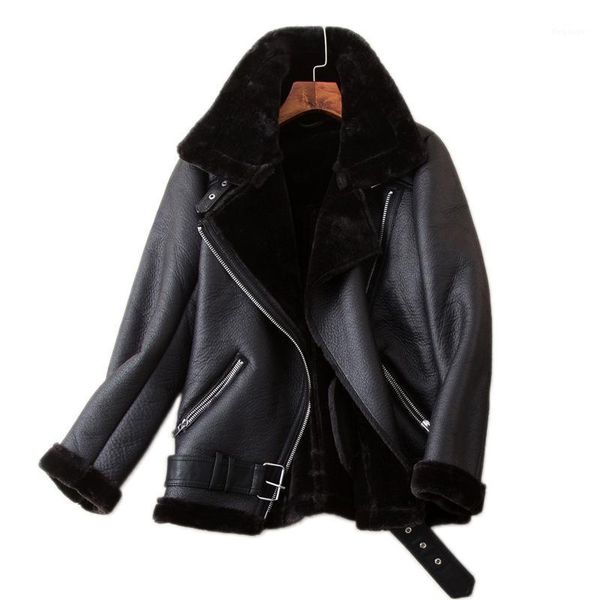 winter coats women thickness faux leather fur sheepskin female fur leather jacket outwear1, Black
winter coats women thickness faux leather fur sheepskin female fur leather jacket outwear1, Black