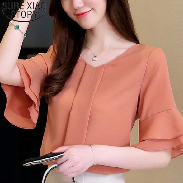 2021 summer women's blouses flare sleeve chiffon blouse shirt women ladies' work wear office blusa feminina shirts 8794 50, White
2021 summer women's blouses flare sleeve chiffon blouse shirt women ladies' work wear office blusa feminina shirts 8794 50, White