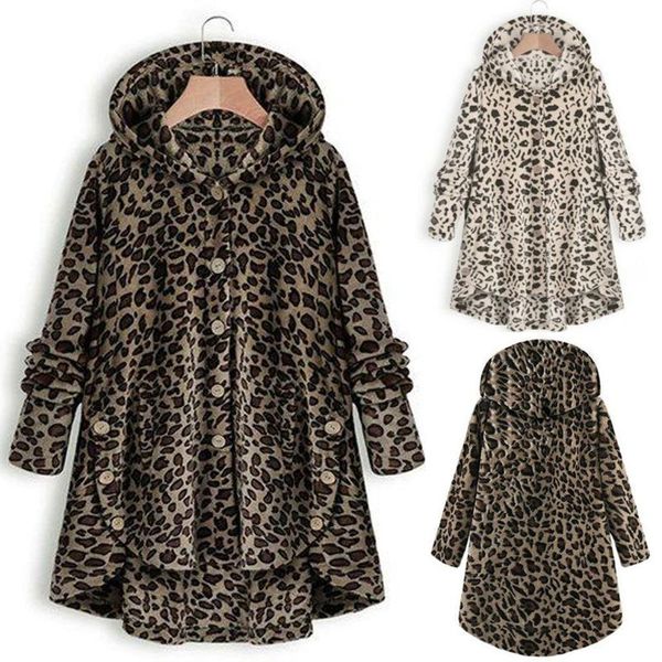 women's jackets jaycosin coat fashion leopard fleece asymmetrical hem female hooded button coats casual outwears polyester, Black;brown
women's jackets jaycosin coat fashion leopard fleece asymmetrical hem female hooded button coats casual outwears polyester, Black;brown