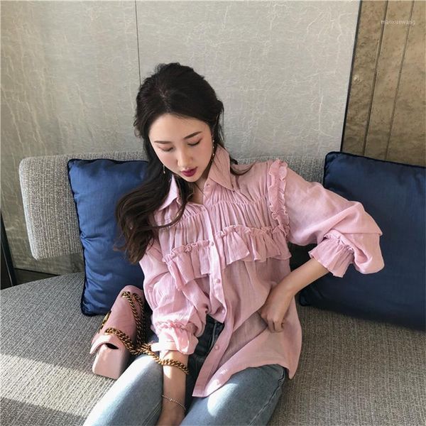 women blouses summer ruffles solid blouse loose casual vacation pink shirt women shirts blusas camisas mujer1, White
women blouses summer ruffles solid blouse loose casual vacation pink shirt women shirts blusas camisas mujer1, White