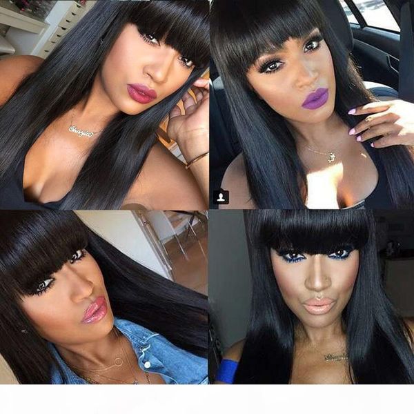 2017 wholesale 100% human hair silky straight wave full lace wigs with bangs for black women chinese human hair, Black;brown
2017 wholesale 100% human hair silky straight wave full lace wigs with bangs for black women chinese human hair, Black;brown