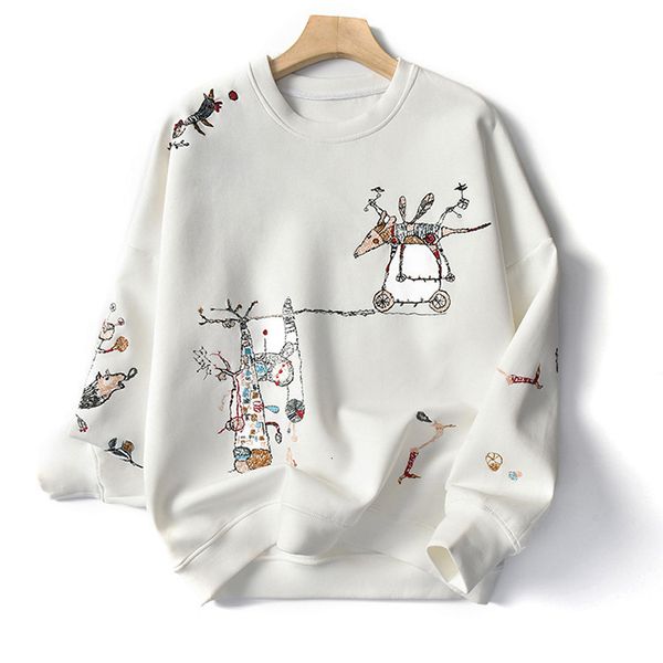 new 2021 spring beige hoodie o-neck cartoon embroidery long sleeve women casual hoodies loose style clothes pullovers wlzj, Black
new 2021 spring beige hoodie o-neck cartoon embroidery long sleeve women casual hoodies loose style clothes pullovers wlzj, Black