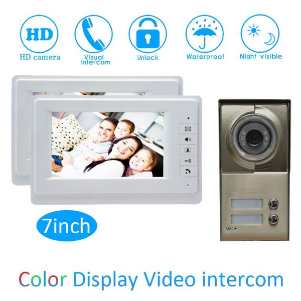 factory price 1 outdoor to 2 indoor unit 7 inch lcd monitor video door phone for door access control visitor talk-back bell
factory price 1 outdoor to 2 indoor unit 7 inch lcd monitor video door phone for door access control visitor talk-back bell
