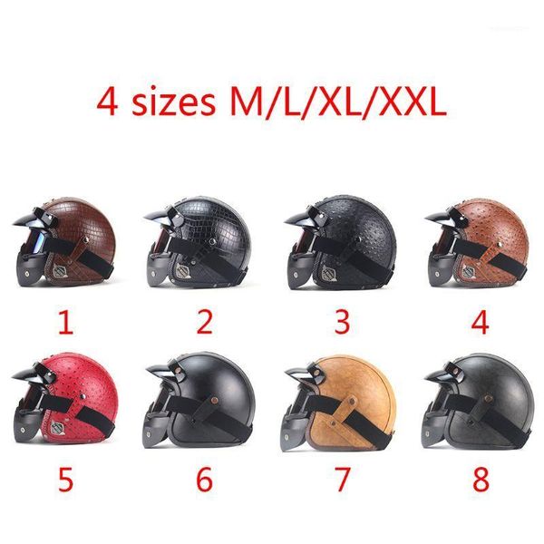open face vintage motorcycle helmet pu leather 3/4 motorcycle chopper bike for helmet goggle mask1
open face vintage motorcycle helmet pu leather 3/4 motorcycle chopper bike for helmet goggle mask1