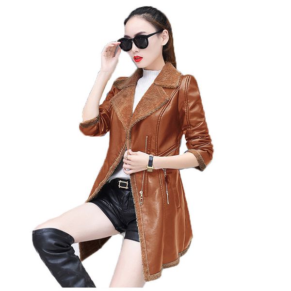 faux leather coat women gray green khaki loose pu jacket 19 autumn winter new korean lapel fashion plus velvet jacket lj201012, Black
faux leather coat women gray green khaki loose pu jacket 19 autumn winter new korean lapel fashion plus velvet jacket lj201012, Black