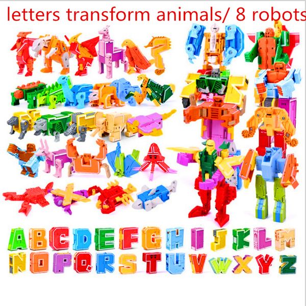 26 english letters transform/deformation into dinosaurs/animals 8 robots creative action figures building block toy kids gifts 1008 q1110
26 english letters transform/deformation into dinosaurs/animals 8 robots creative action figures building block toy kids gifts 1008 q1110