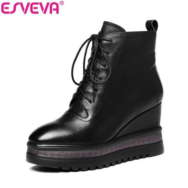 boots esveva 2021 women lace up platform 3.5 autumn shoes zip ankle short plush solid wedges high heels woman 34-421, Black
boots esveva 2021 women lace up platform 3.5 autumn shoes zip ankle short plush solid wedges high heels woman 34-421, Black