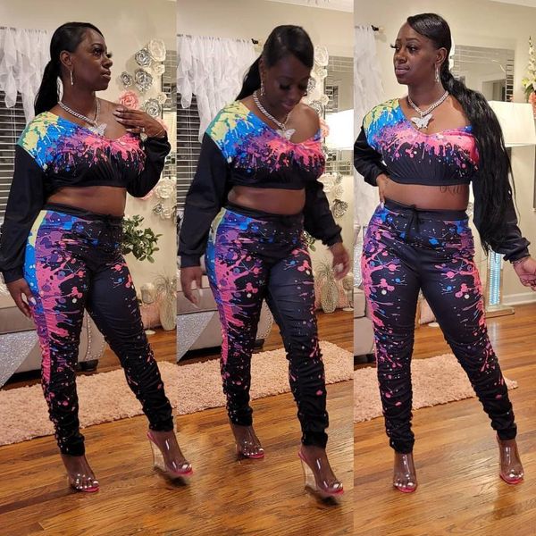 women's tracksuits 24dl8039 autumn winter women outdoor casual ink jet pleated loose sports two piece set and pants tracksuit sweatsuit, Gray
women's tracksuits 24dl8039 autumn winter women outdoor casual ink jet pleated loose sports two piece set and pants tracksuit sweatsuit, Gray