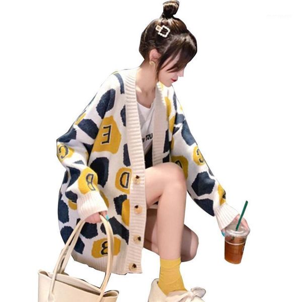 women's knits & tees women long sleeves knitted cardigan single-breasted color-block letters coat1, White
women's knits & tees women long sleeves knitted cardigan single-breasted color-block letters coat1, White
