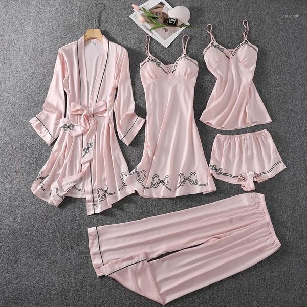 youest women floral print silk robe with gown sets 5pcs lingerie robe set1, Black;red
youest women floral print silk robe with gown sets 5pcs lingerie robe set1, Black;red