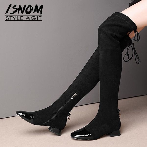 boots isnom stretch women over the knee boot woman cow leather shoes female square toe metal low heels ladies winter 20211, Black
boots isnom stretch women over the knee boot woman cow leather shoes female square toe metal low heels ladies winter 20211, Black