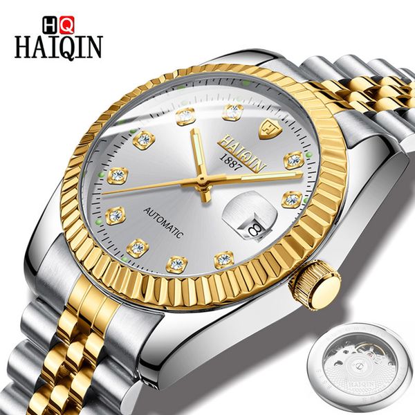 haiqin men's watches men relojes luxury gold sports waterproof mechanical watch automatic stainless steel fashion clock, Slivery;brown
haiqin men's watches men relojes luxury gold sports waterproof mechanical watch automatic stainless steel fashion clock, Slivery;brown