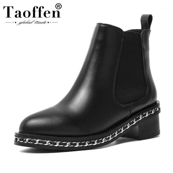 boots taoffen women genuine leather metal style ankle low heels short round toe office ladies simple footwear size 33-421, Black
boots taoffen women genuine leather metal style ankle low heels short round toe office ladies simple footwear size 33-421, Black