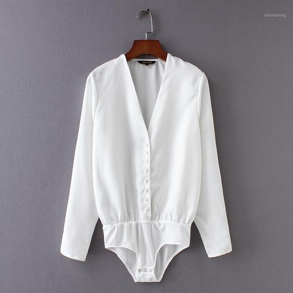 women elegant v neck single breasted black white color bodysuits shirt casual siamese blouse playsuits feminina blusas ls27081
women elegant v neck single breasted black white color bodysuits shirt casual siamese blouse playsuits feminina blusas ls27081