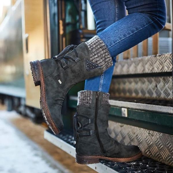 ladies boots women fashion casual vintage retro mid-calf boots lace up thick heels shoes classic women winter, Black
ladies boots women fashion casual vintage retro mid-calf boots lace up thick heels shoes classic women winter, Black