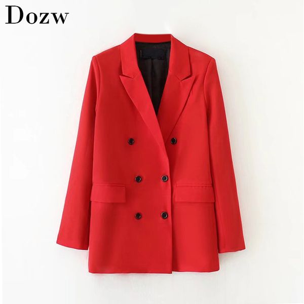 elegant women double breasted office blazers notched neck pockets red coat long sleeve solid jacket female marynarka damska 201201, White;black
elegant women double breasted office blazers notched neck pockets red coat long sleeve solid jacket female marynarka damska 201201, White;black
