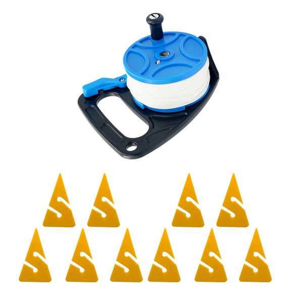 scuba diving reel 83m 272ft smb kayak anchor spool + 10 pieces triangle shaped dive line arrow markers
scuba diving reel 83m 272ft smb kayak anchor spool + 10 pieces triangle shaped dive line arrow markers