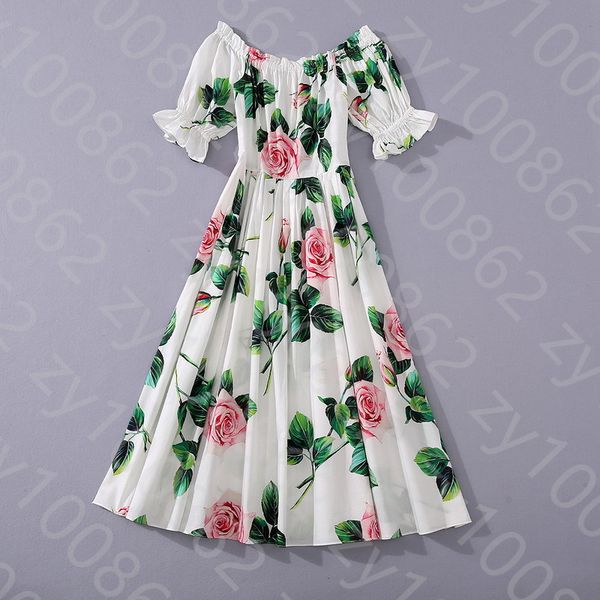 european and american women's wear 2020 summer new style flared sleeve one-collar rose floral print fashionable dress, Black;gray
european and american women's wear 2020 summer new style flared sleeve one-collar rose floral print fashionable dress, Black;gray