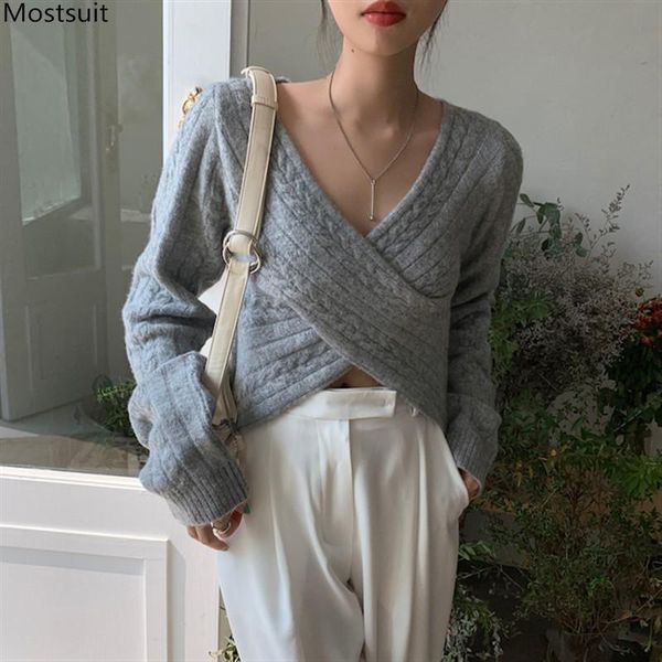 women's sweaters spring autumn women sweater ladies jumper korean style loose long sleeve criss-cross v-neck knitted pullove 2021, White;black
women's sweaters spring autumn women sweater ladies jumper korean style loose long sleeve criss-cross v-neck knitted pullove 2021, White;black