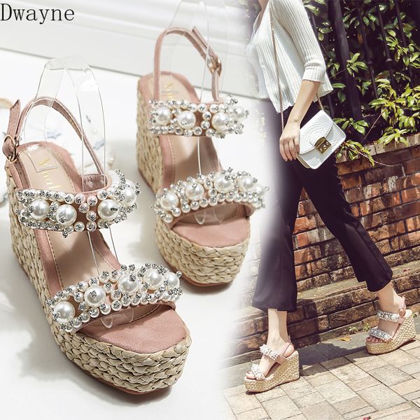 summer new symphony rhinestone handmade pearl wedge heel platform thick crust open toe high heel sandals. y200702, Black
summer new symphony rhinestone handmade pearl wedge heel platform thick crust open toe high heel sandals. y200702, Black