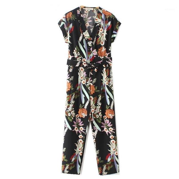2019 v neck colored flower print jumpsuit black woman retro short sleeve bow tide sashes long pants romper bodysuits1, Black;white
2019 v neck colored flower print jumpsuit black woman retro short sleeve bow tide sashes long pants romper bodysuits1, Black;white