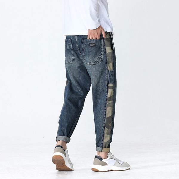 2021 new japanese style fashion men loose fit camouflage spliced designer harem pants streetwear hip hop jeans homme 1cim, Blue
2021 new japanese style fashion men loose fit camouflage spliced designer harem pants streetwear hip hop jeans homme 1cim, Blue
