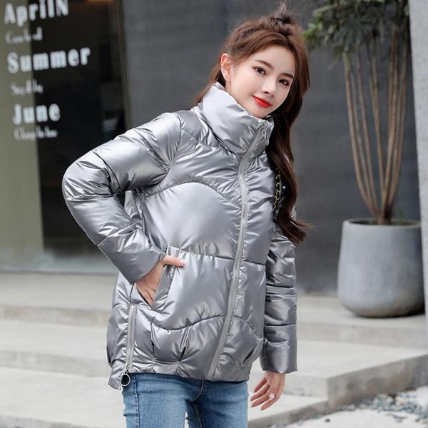 women's down & parkas eastokes 2021 autumn fashion silver stand collar winter jacket lady padded cotton coat outfits, Black
women's down & parkas eastokes 2021 autumn fashion silver stand collar winter jacket lady padded cotton coat outfits, Black
