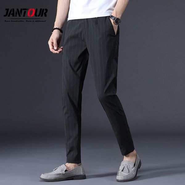 jantour brand fashion men pants fit spring summer business stripes flat classic full length casual trousers male c1018, Black
jantour brand fashion men pants fit spring summer business stripes flat classic full length casual trousers male c1018, Black