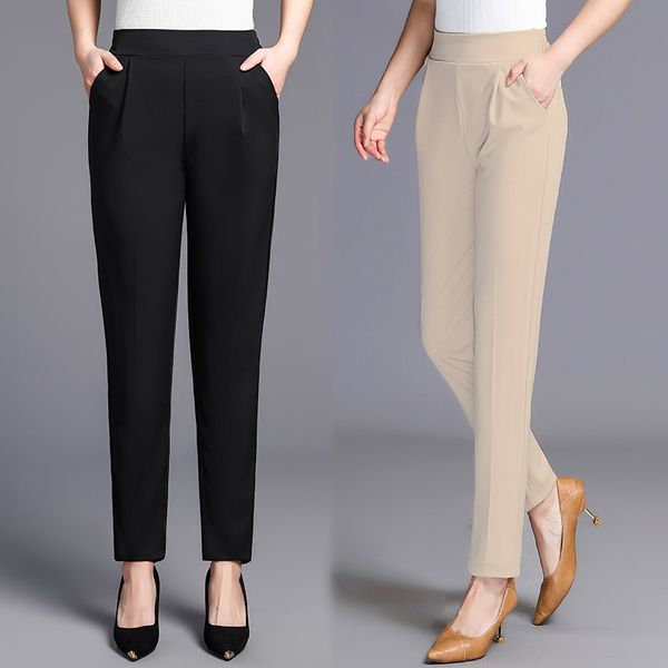 2021 new middle-aged women's spring summer solid casual office ladies pants high waist temperament female straight trousers y341 qexv, Black
2021 new middle-aged women's spring summer solid casual office ladies pants high waist temperament female straight trousers y341 qexv, Black