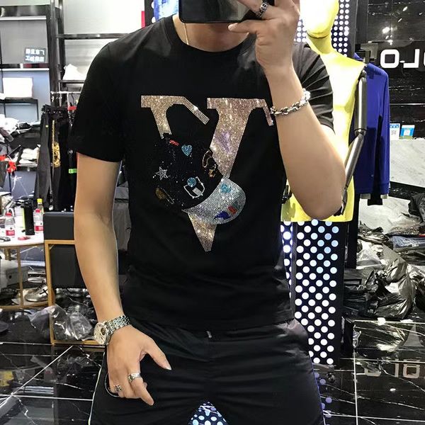2022 summer new t-shirts rhinestone personality fashion mrhome brand mercerized cotton short sleeve o-neck tees male s-5xl, White;black
2022 summer new t-shirts rhinestone personality fashion mrhome brand mercerized cotton short sleeve o-neck tees male s-5xl, White;black